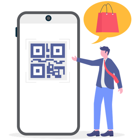 Businessman doing online Shopping  Illustration