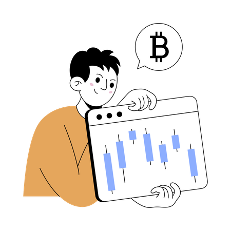 Businessman doing online trading  Illustration