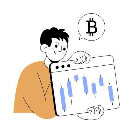 Businessman doing online trading  Illustration
