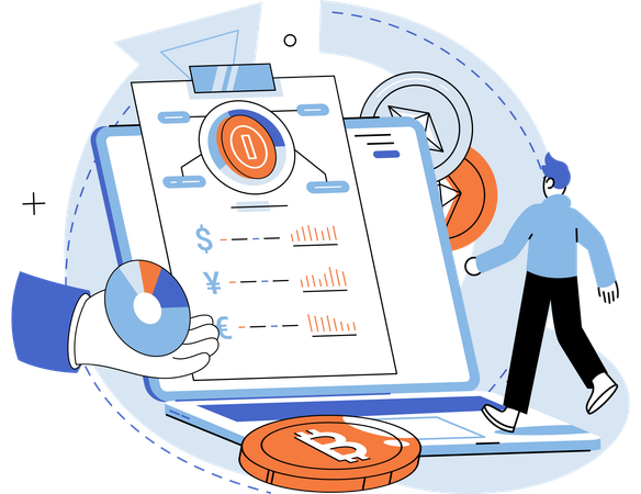 Businessman doing online transaction  Illustration