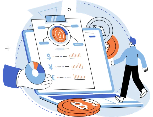 Businessman doing online transaction  Illustration