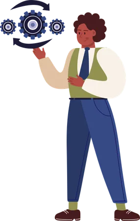 Businessman doing optimization  Illustration