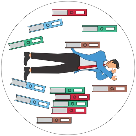 Businessman doing overwork  Illustration
