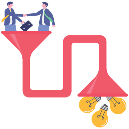 Businessman doing partnership for financial money  Illustration
