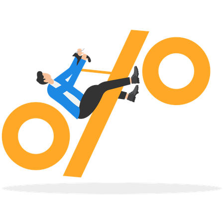 Businessman doing percentage management  Illustration