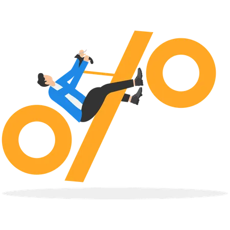 Businessman doing percentage management  Illustration