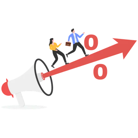 Businessman doing percentage marketing  Illustration