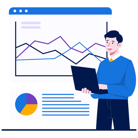 Businessman doing Performance Tracking  Illustration