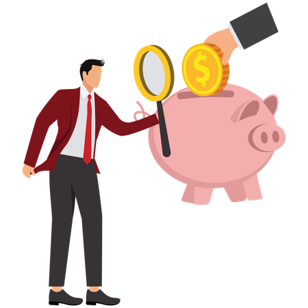 Businessman doing Piggy Bank Investment  Illustration