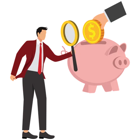 Businessman doing Piggy Bank Investment  Illustration