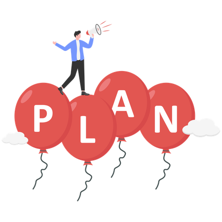 Businessman doing plan marketing  Illustration