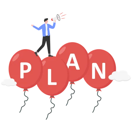 Businessman doing plan marketing  Illustration