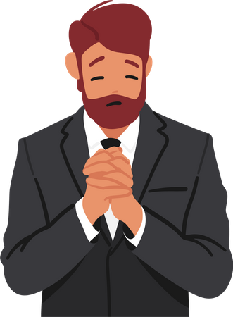 Businessman doing praying  Illustration