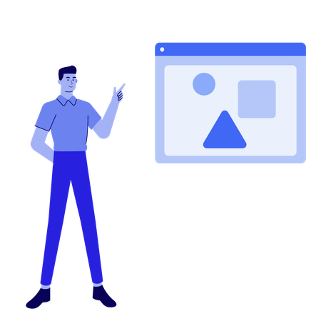 Businessman doing Process Mapping  Illustration