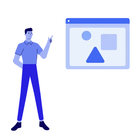 Businessman doing Process Mapping  Illustration