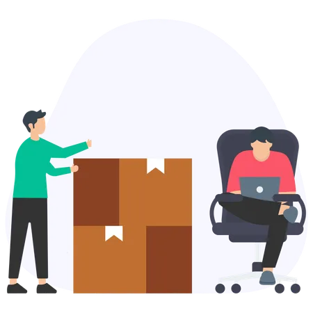 Businessman doing product delivery  Illustration