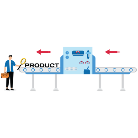Businessman doing product Inspection  Illustration