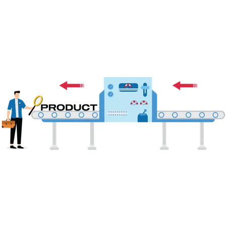 Businessman doing product Inspection  Illustration