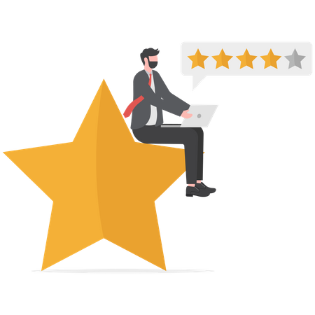 Businessman doing product review  Illustration