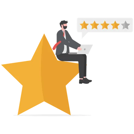 Customer Experience And Satisfaction Positive Feedback Product Or Service Review And Evaluation Clients Leave Five Star Rating Vector Illustration Illustration