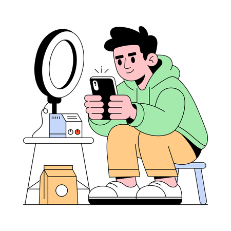 Businessman doing Product Shoot  Illustration