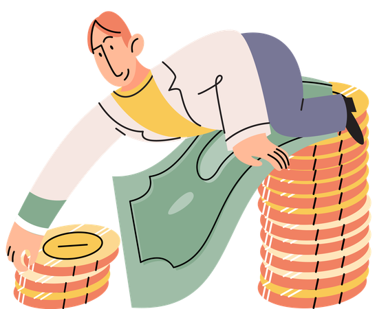 Businessman doing profit analysis  Illustration