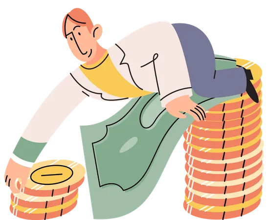 Businessman doing profit analysis  Illustration