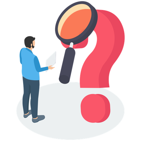 Businessman Doing Question Analysis  Illustration