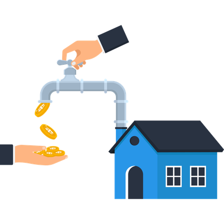 Businessman doing Real Estate Investment  Illustration