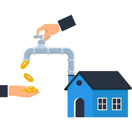 Businessman doing Real Estate Investment  Illustration
