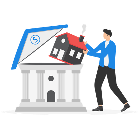 Businessman doing real estate investment  Illustration