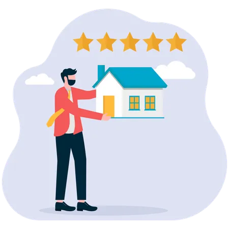 Businessman doing real estate rating  Illustration