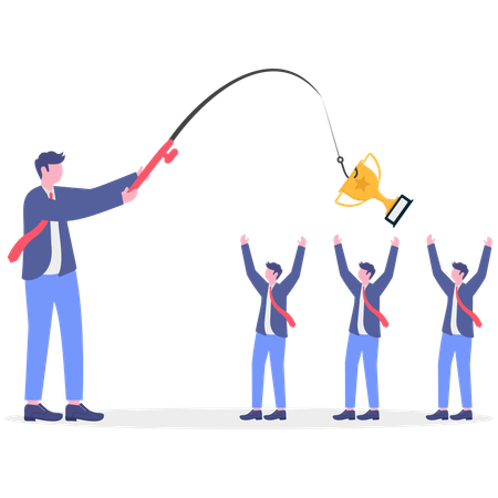 Businessman doing reward fishing  Illustration