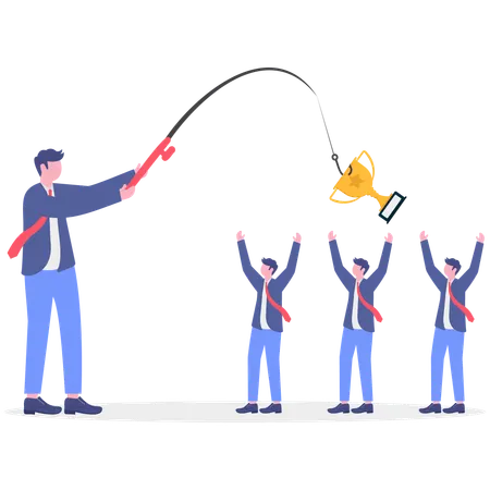 Businessman doing reward fishing  Illustration