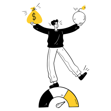 Businessman Doing Risk Analysis Illustration