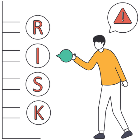 Businessman doing risk assessment  Illustration