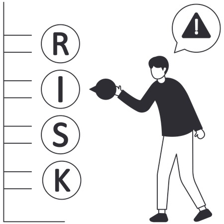 Businessman doing risk assessment  Illustration
