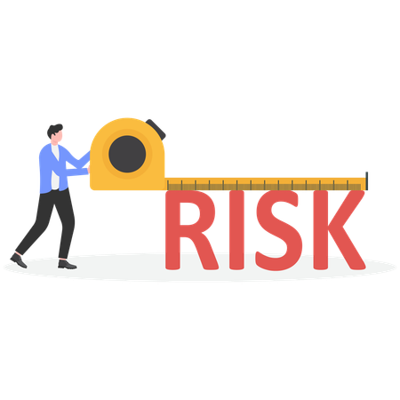 Businessman doing risk assessment  Illustration