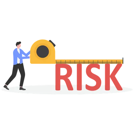 Businessman doing risk assessment  Illustration