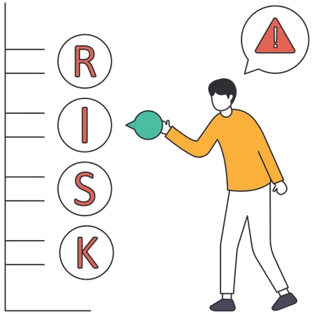 Businessman doing risk assessment  Illustration