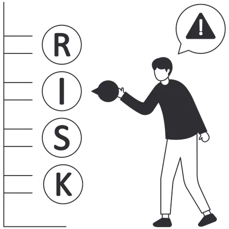 Businessman doing risk assessment  Illustration