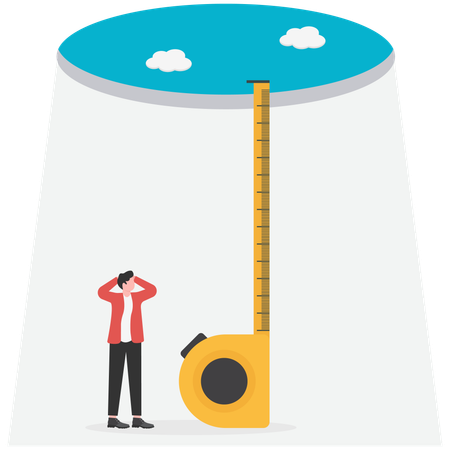 Businessman doing risk estimation  Illustration