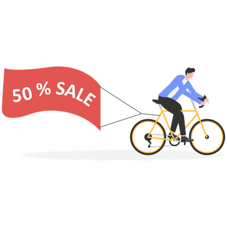 Businessman doing sales promotion  Illustration