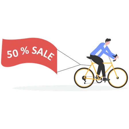 Businessman doing sales promotion  Illustration