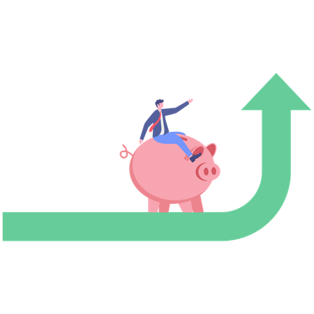 Businessman doing saving management  Illustration