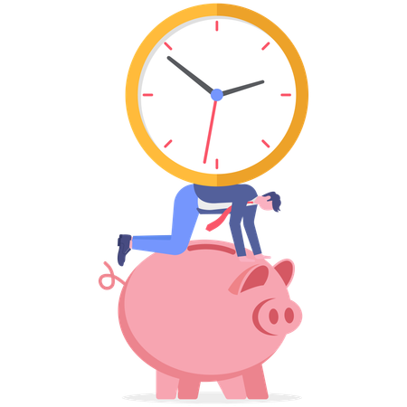 Businessman doing saving on time  Illustration