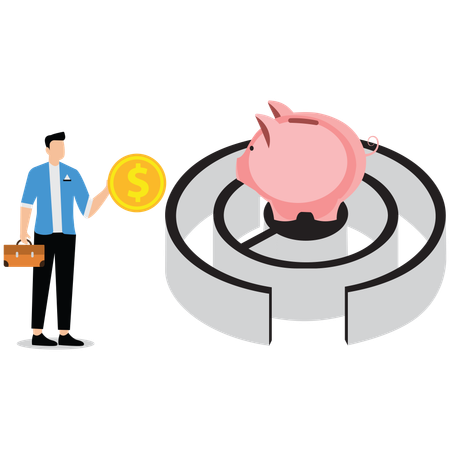 Businessman doing savings  Illustration