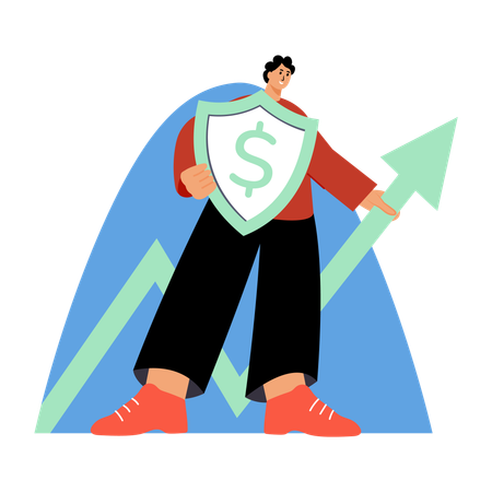 Businessman doing secure investment  Illustration