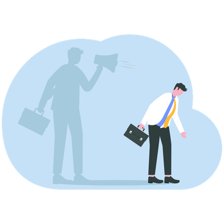 Businessman doing self criticism  Illustration