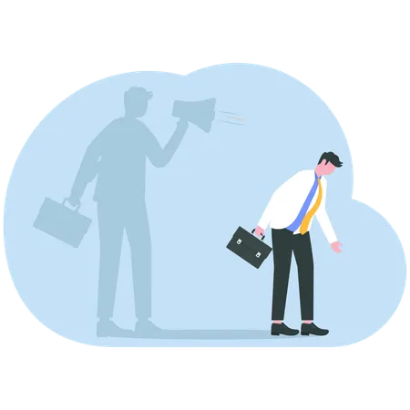 Businessman doing self criticism  Illustration